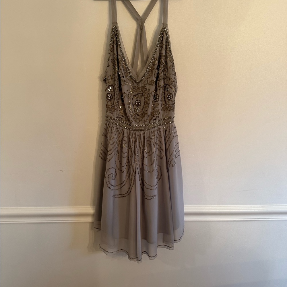 Urban Outfitters Gray Halter Mini Dress